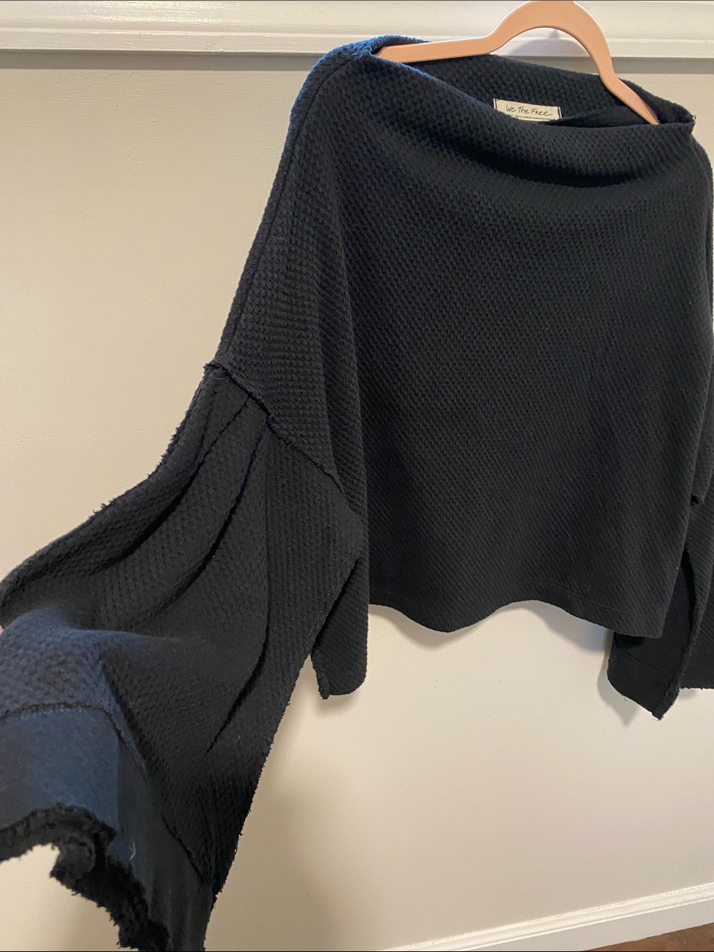 NWOT We The Free Black Thermal Knit Top.